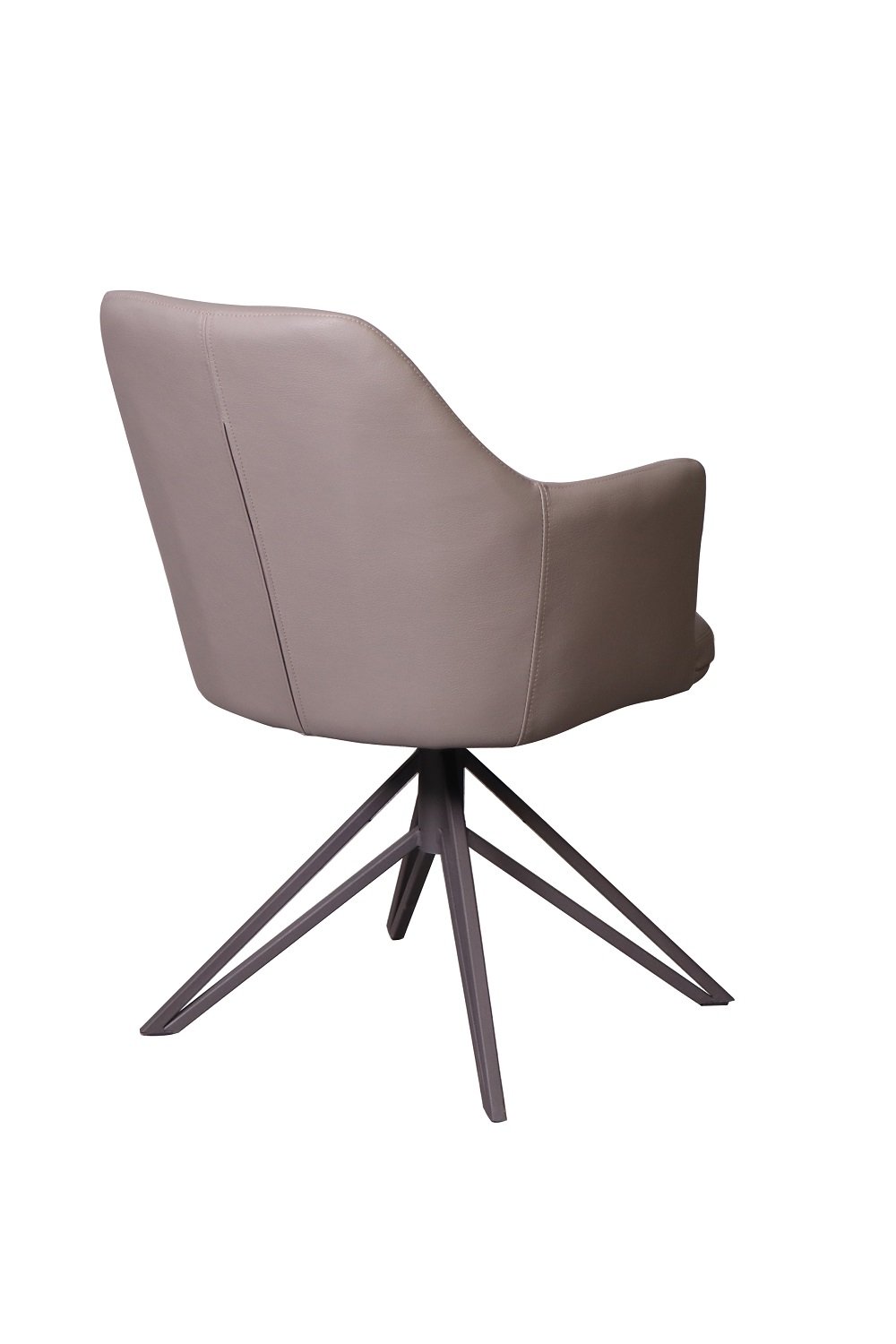 Lot de 2 chaise design CROSSWAY GREY pivotant à 180° assise simili cuir taupe