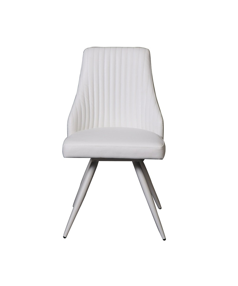 Lot de 2 chaises design FREEWAY WHITE pivotant à 180° assise polyuréthane blanc