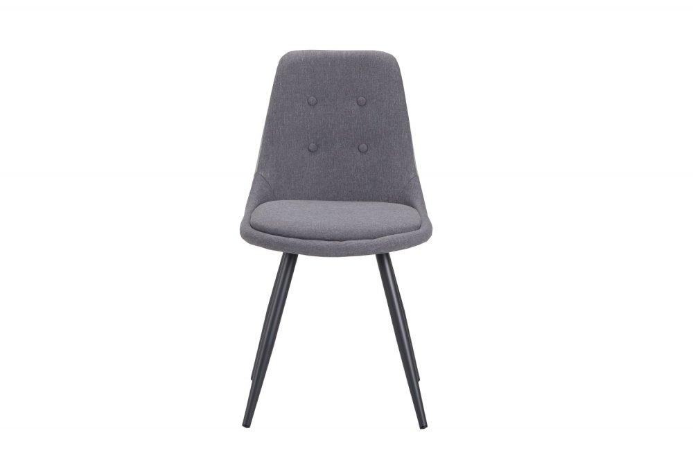 Lot de 4 chaises design COCOON piètement métal noir assise gris clair