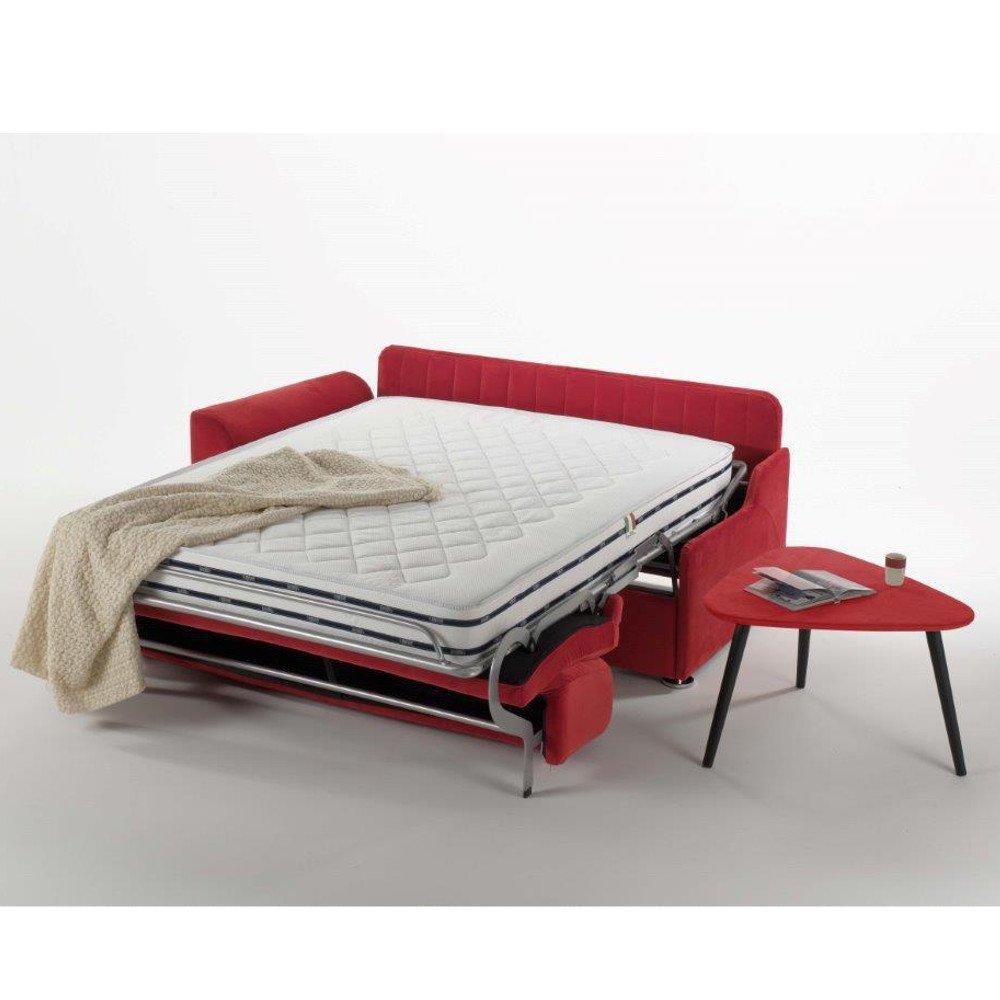 MARGOT méridienne lit EXPRESS convertible 140 cm accoudoir à gauche sommier lattes matelas OUTLET  16 cm