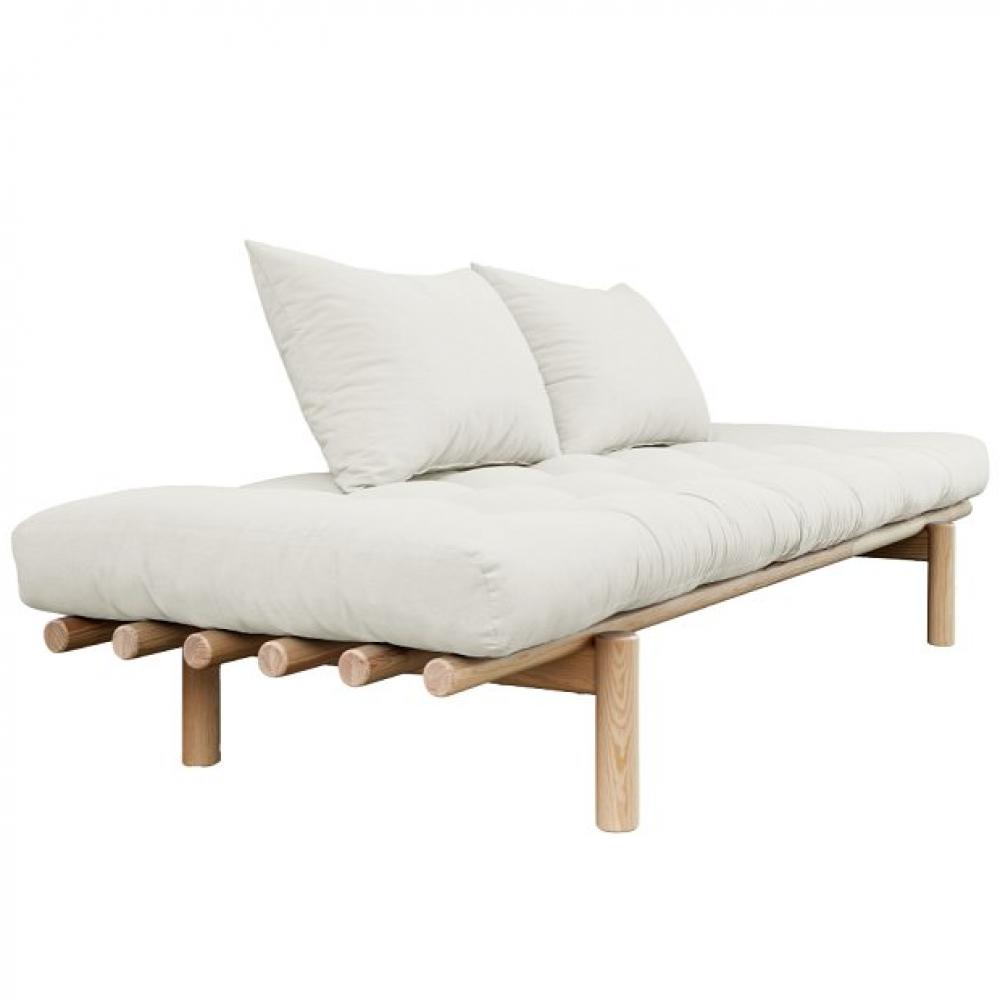 Méridienne futon PACE en pin coloris naturel couchage 75*200 cm.