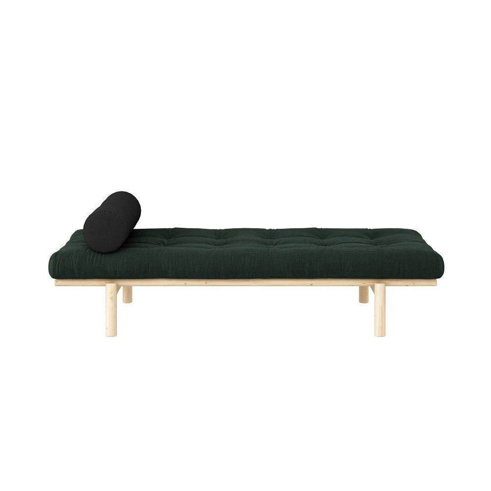 Méridienne futon NEXT en pin massif coloris algue couchage 75 x 200 cm
