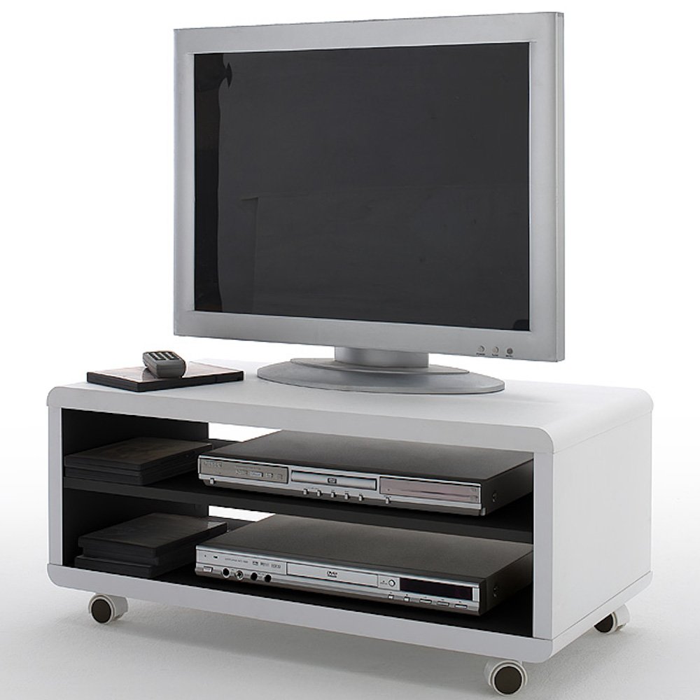 Meubles tv meubles et rangements Meuble TV JUNAS laqu blanc et