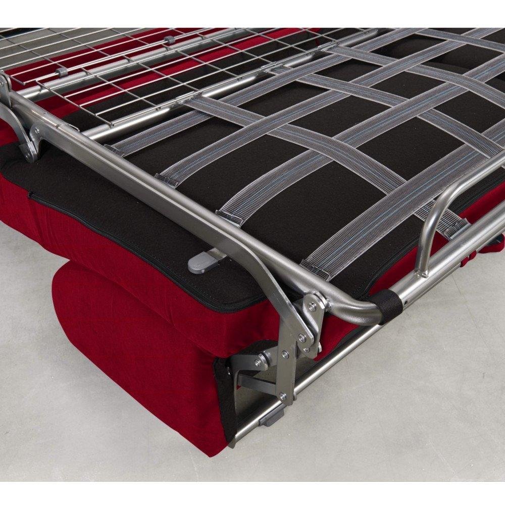 Canapé convertible NIGHT express 140 cm matelas 14 cm tissu rouge