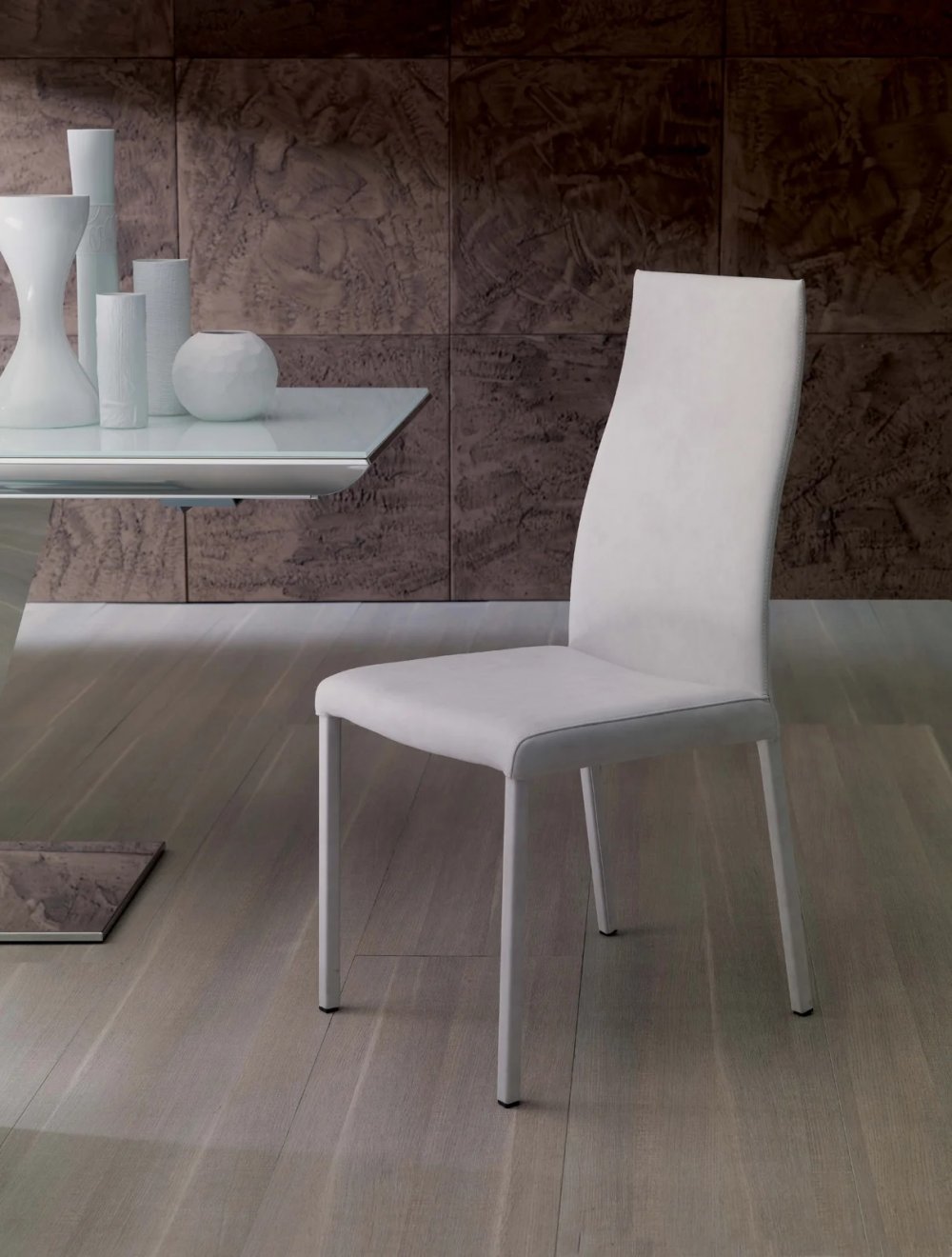 OZZIO BLITZ Chaise en Eco-cuir blanc