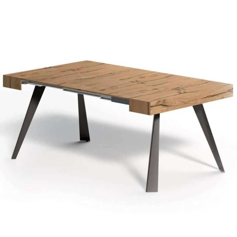 Console Extensible CO4L en bois de chêne / piétement métallique