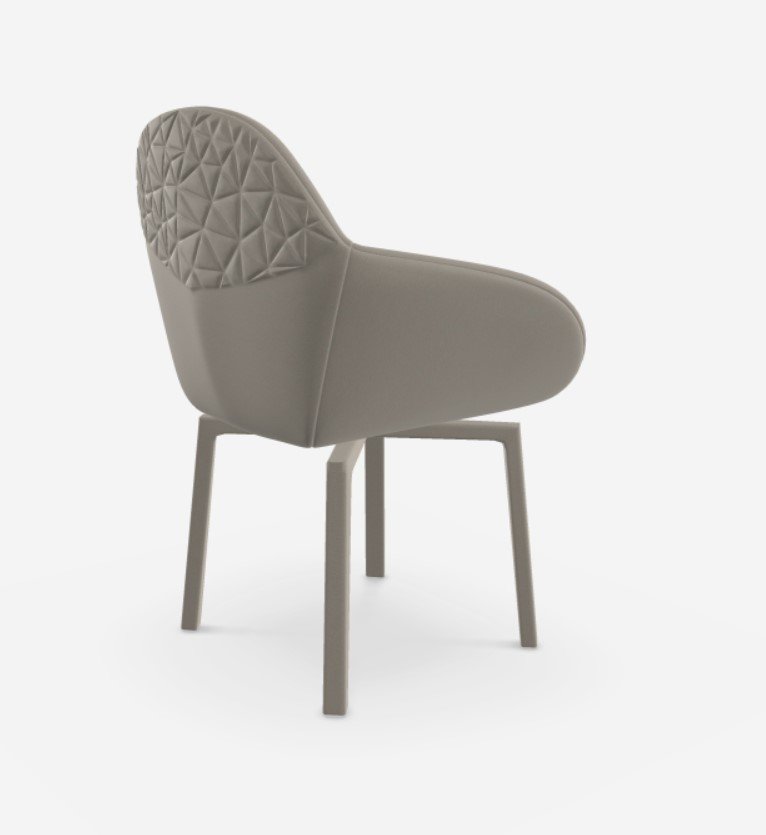 OZZIO TEN Chaise Pivotante en Cuir Crème Café