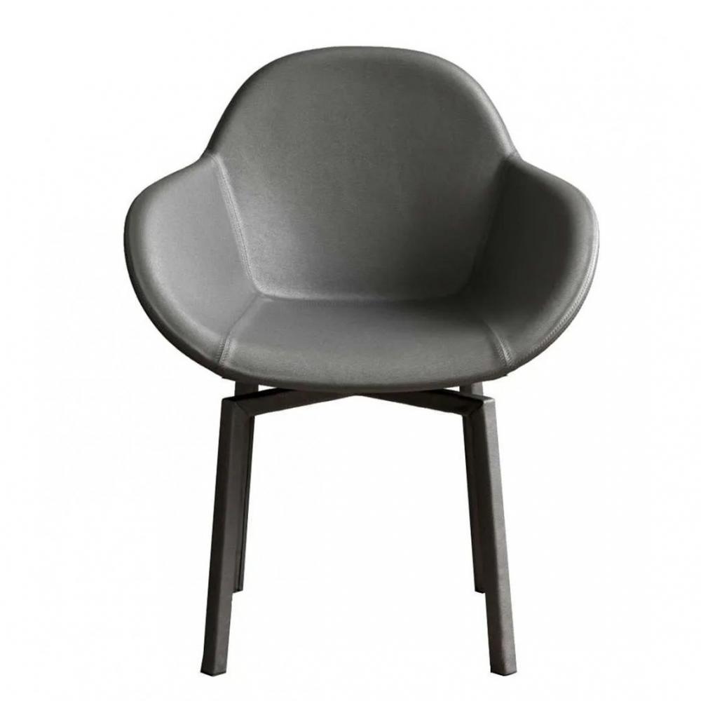 OZZIO TEN Chaise Pivotante en Cuir Graphite