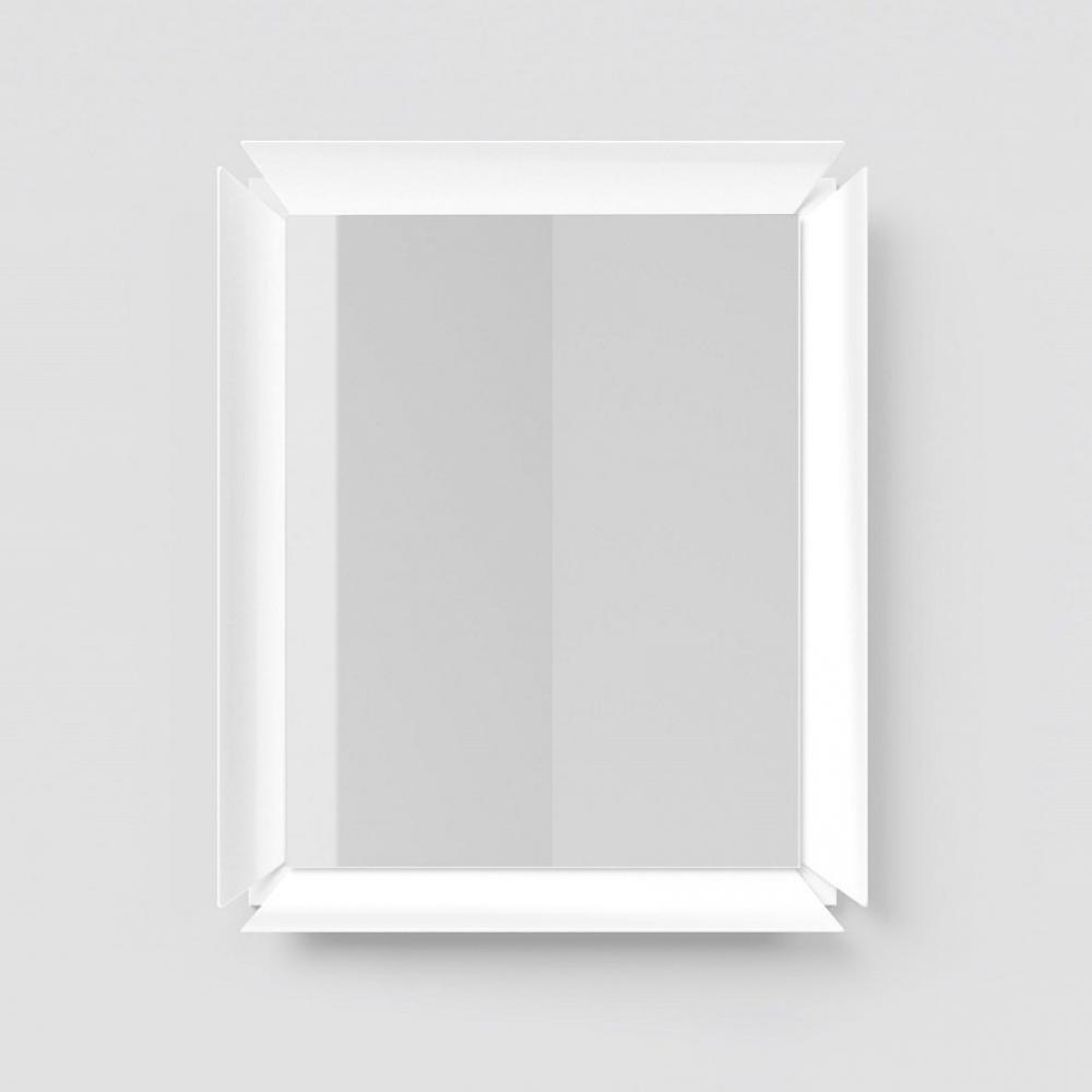 Miroir mural GLAM cadre couleur blanc, dos stratifié blanc 