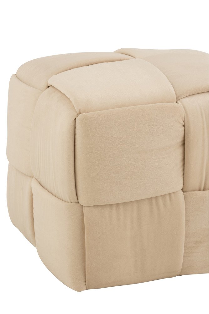 Pouf CORIE Carré 1 personne Textile/ Bois  Beige