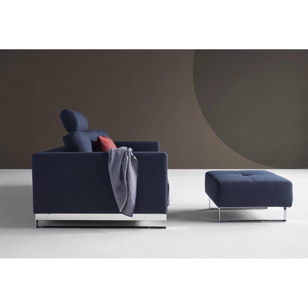 INNOVATION LIVING  Pouf design CASSIUS DELUXE EXCESS 65*65 cm tissu Mixed Dance Blue