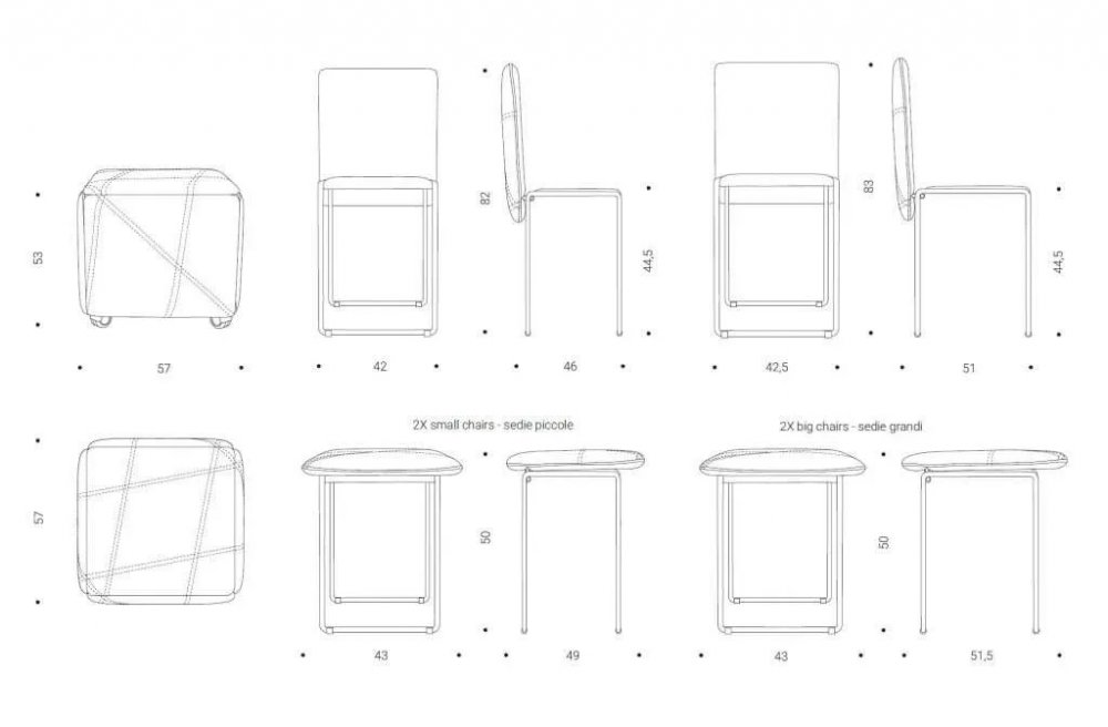 Pouf transformable CUBIX Polyuréthane enduit crème café