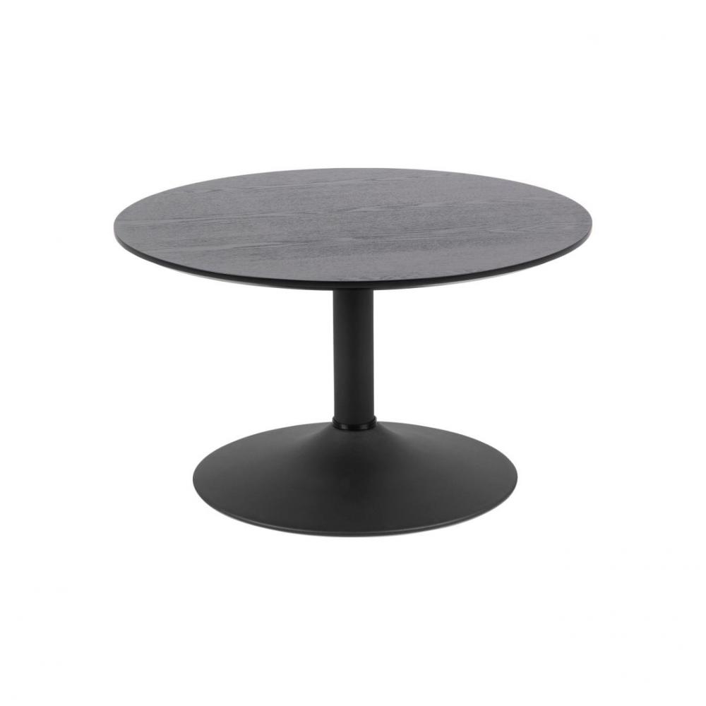 Table basse tulipe ISA plateau en placage de chêne et piétement en acier noir mat 70 x 40 cm