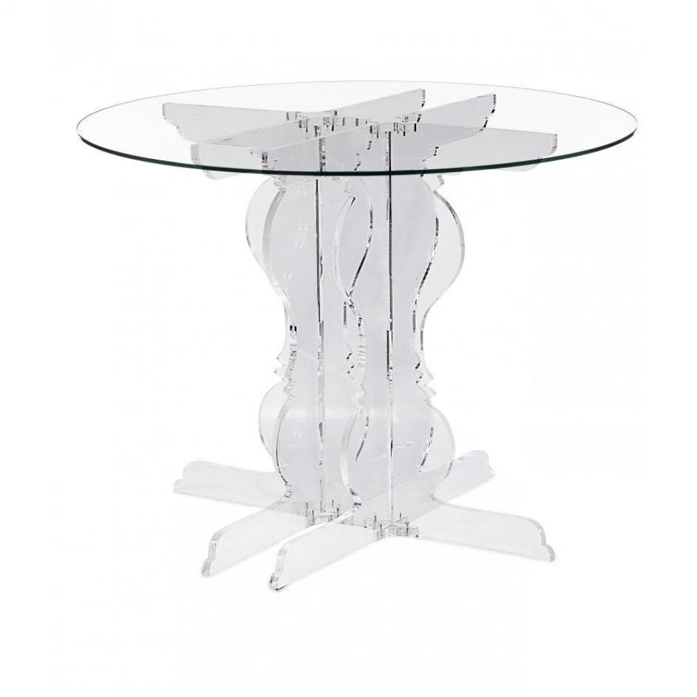 Table de repas design au meilleur prix, BAROQUE table ronde plexi