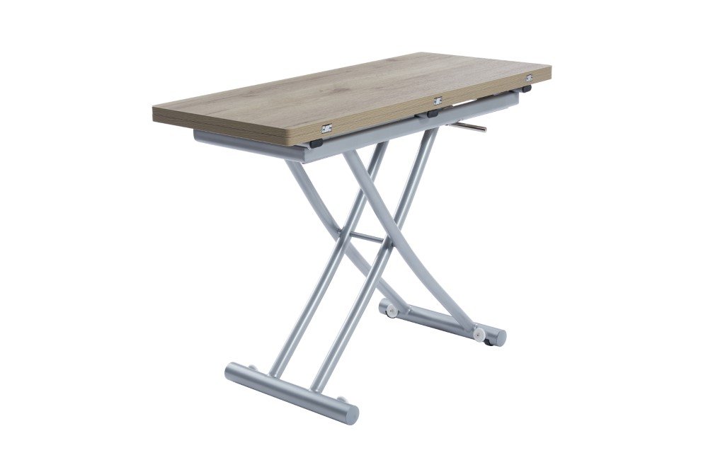 Table relevable extensible COLIBRI ultra compacte mélaminé chêne naturel