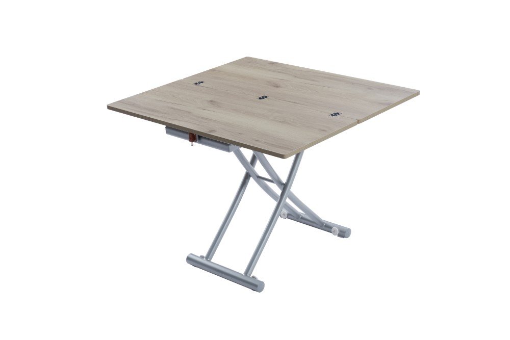 Table relevable extensible COLIBRI ultra compacte mélaminé chêne naturel