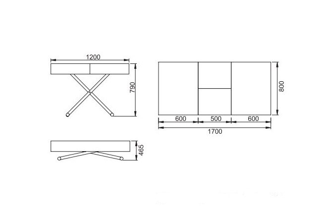 Table relevable extensible HARIE laquée blanc