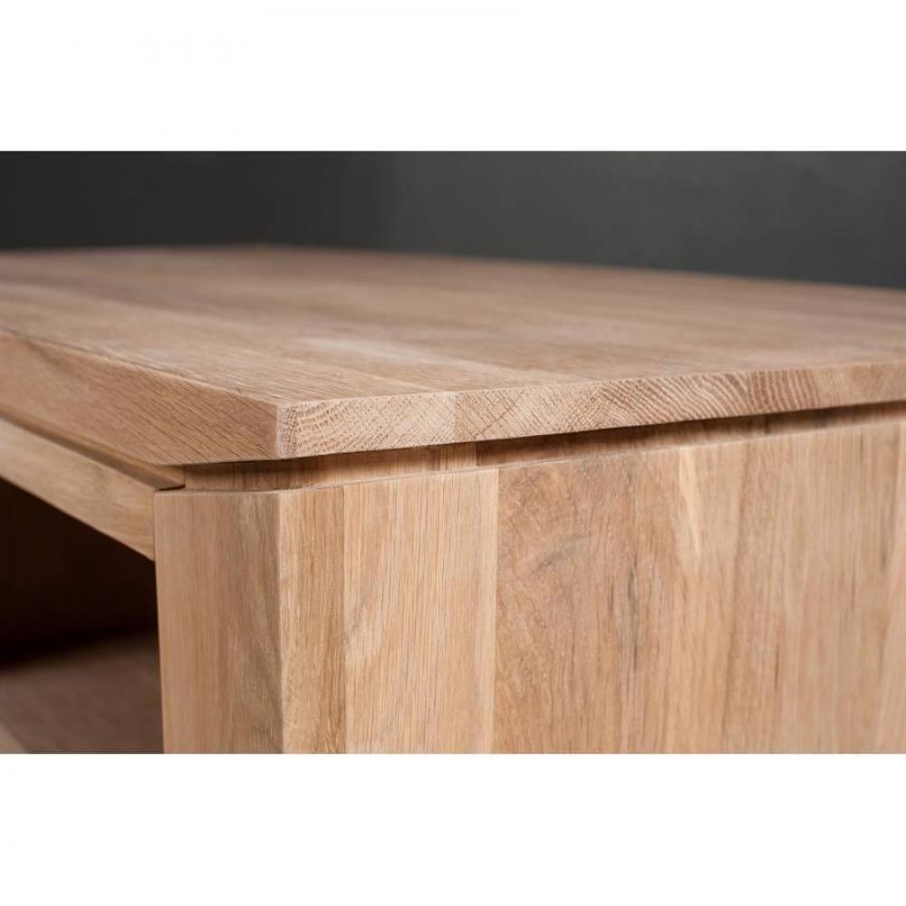 Table basse 120 x 60 cm NINA 1 porte coulissante en chêne style charme et campagne