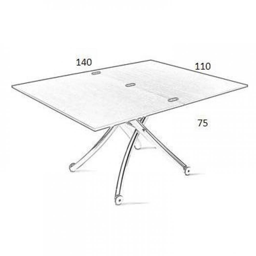 Table basse CLASS relevable extensible, plateau laqué taupe