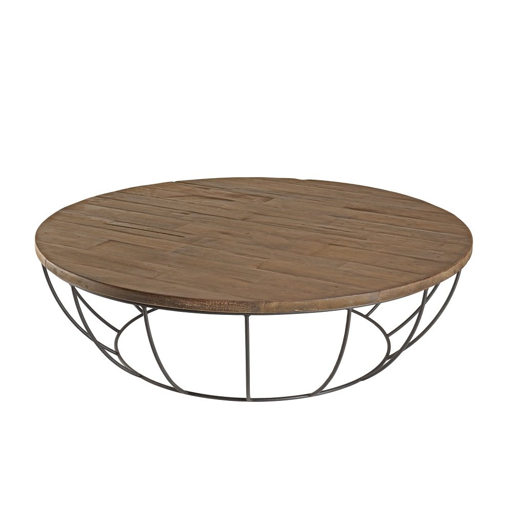 Table À Manger SIXTINE Ronde 130X130Cm Pieds Croisés Bois Teck