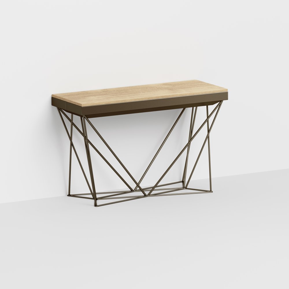 Table console extensible EXCEL ROVERE NATURALE bronze