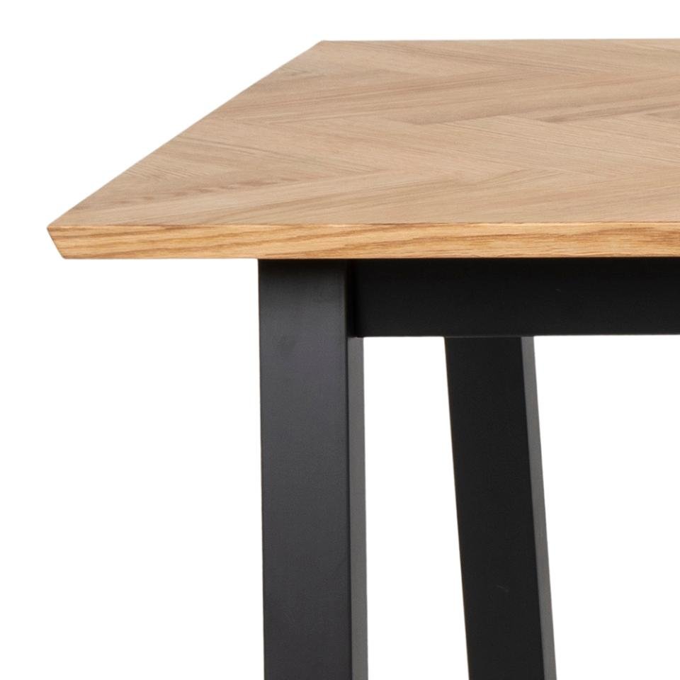 Table fixe BRYANT 180 x 95 plateau en placage de chêne piétement en fibre de bois noir mat