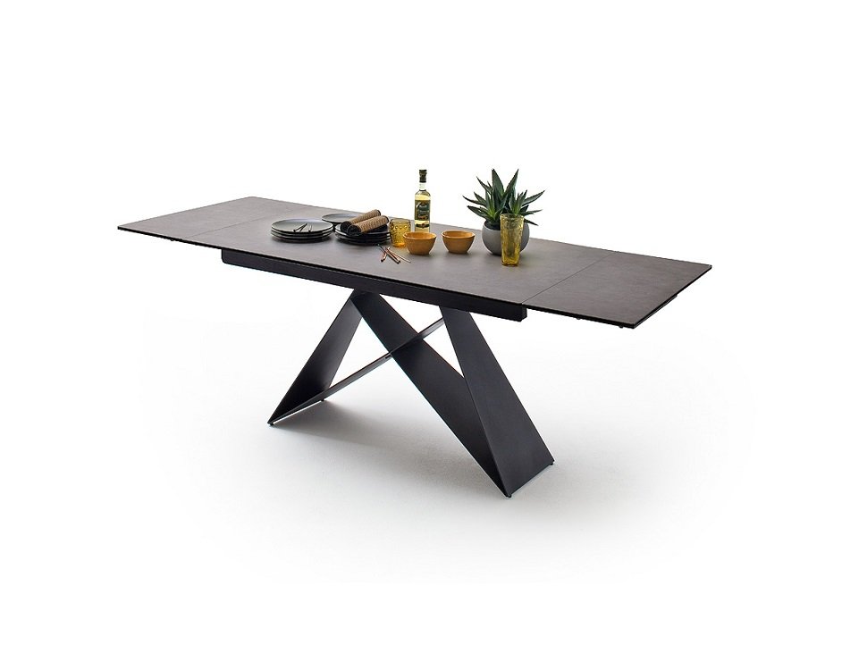 Table repas extensible KONAN  céramique gris 160 x 90 cm