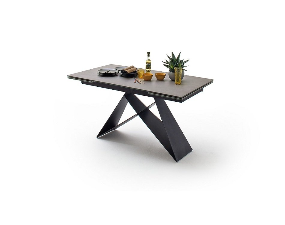 Table repas extensible KONAN  céramique gris 160 x 90 cm