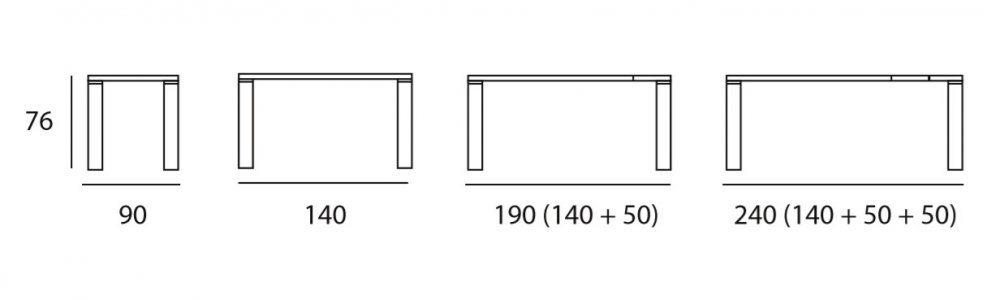 Table repas extensible ECO 10 couverts 140/240x90cm pieds noyer plateau céramique hidra