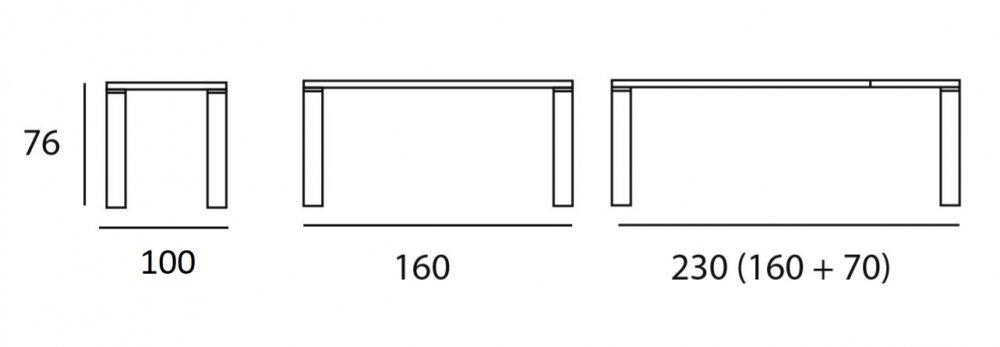 Table repas extensible ECO 8 couverts 160/230x100cm pieds noyer plateau céramique hidra