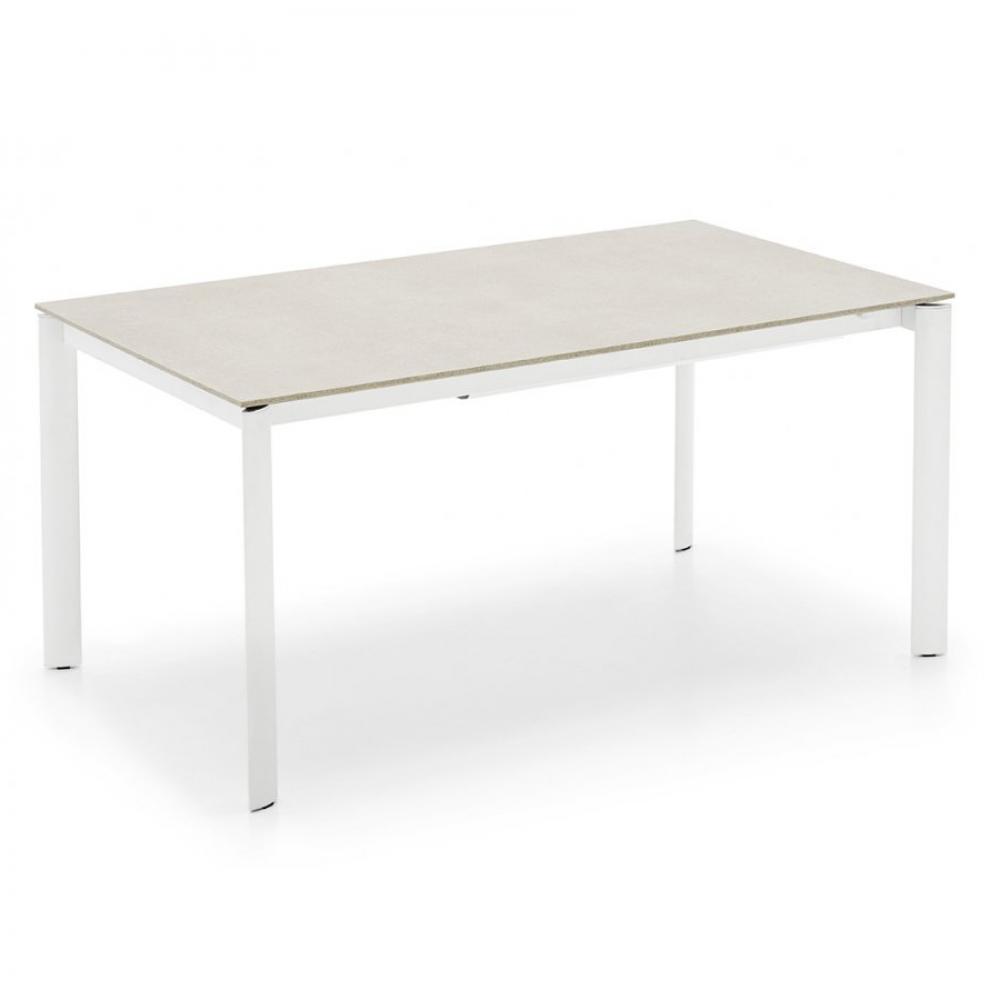 Table extensible 12 couverts EMINENCE EVO 310cm structure métal plateau mélaminé beige