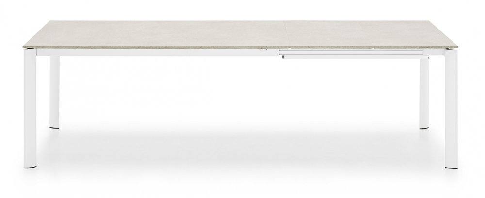 Table extensible 12 couverts EMINENCE EVO 310cm structure métal plateau mélaminé beige