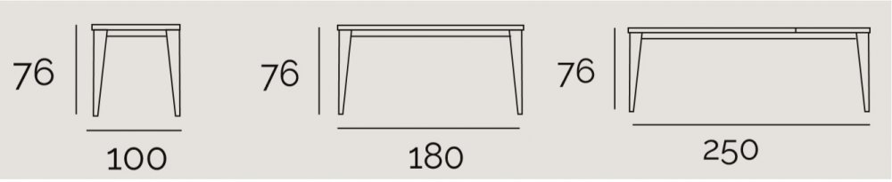 Table repas extensible GEO 10 couverts 180/250x100cm pieds chêne plateau céramique blanc 