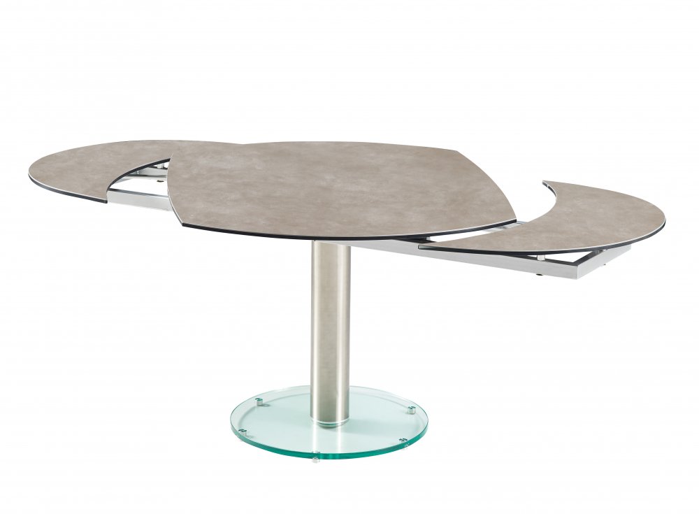 Table de repas extensible MEXICO GREY CREAM  plateau et allonge en céramique 