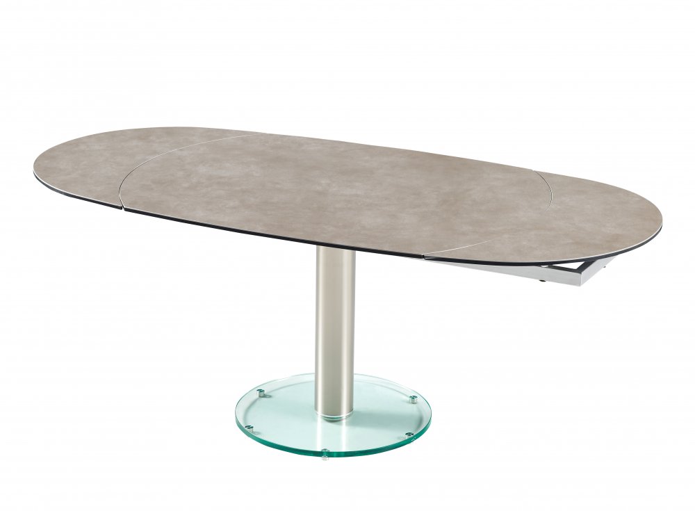 Table de repas extensible MEXICO GREY CREAM  plateau et allonge en céramique 