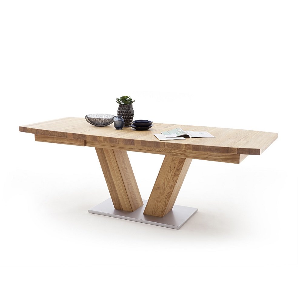 Table extensible MONKA 140/220 x 90 cm chêne sauvage huilé massif