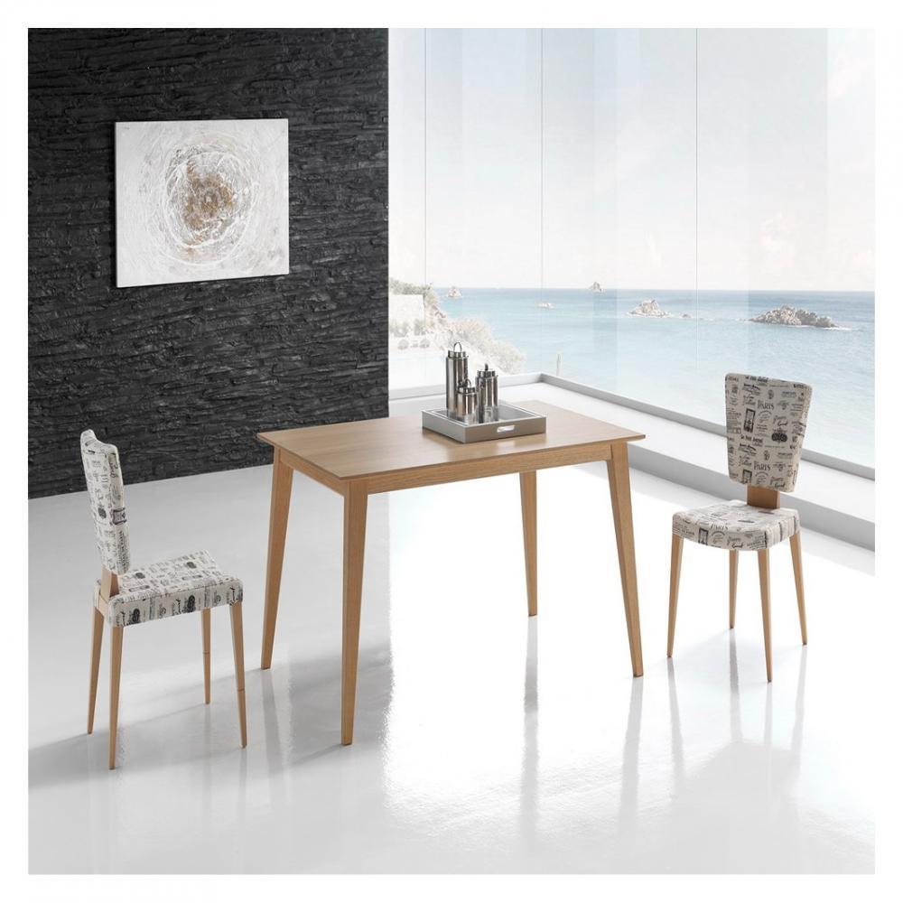 Table repas extensible NORDIC 10 couverts 180/250x100cm pieds bois plateau chêne naturel