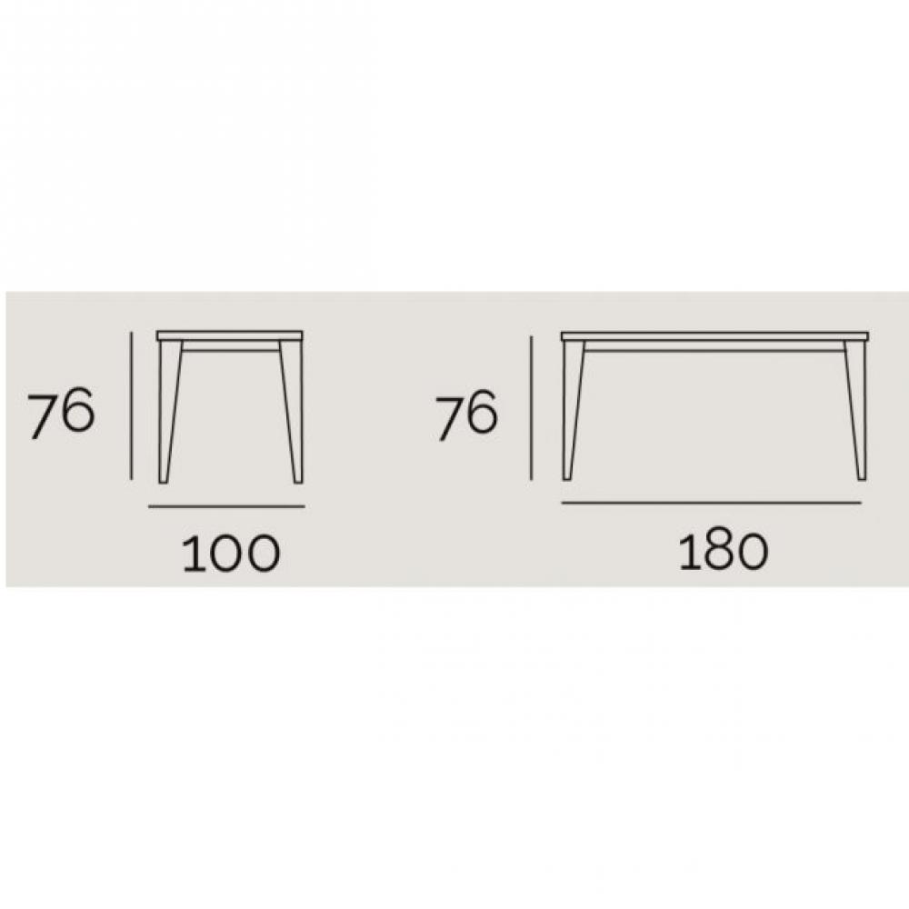 Table repas  NORDIC 6 couverts 180 x 100 cm pieds bois plateau chêne naturel