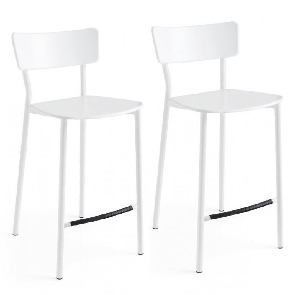 Lot de 2 Tabourets JELLY METAL structure acier assise plastique 