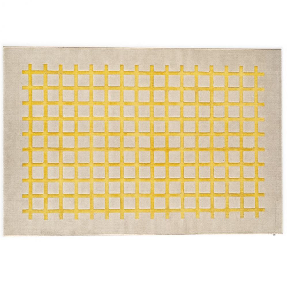 Tapis de sol rectangulaire 240 x 160 cm CEK fibre synthétique fond beige motif citron