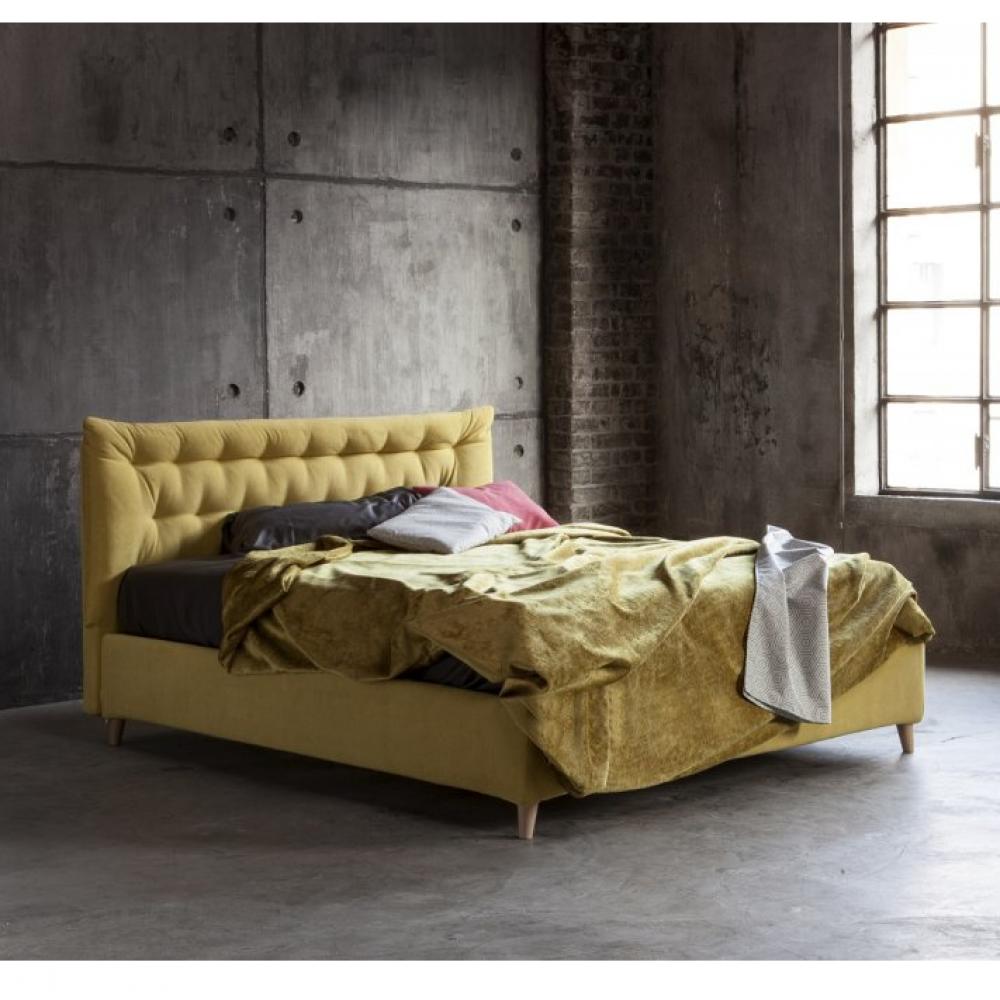 Lit coffre GLORIA couchage 120x190 cm Incanto moutarde