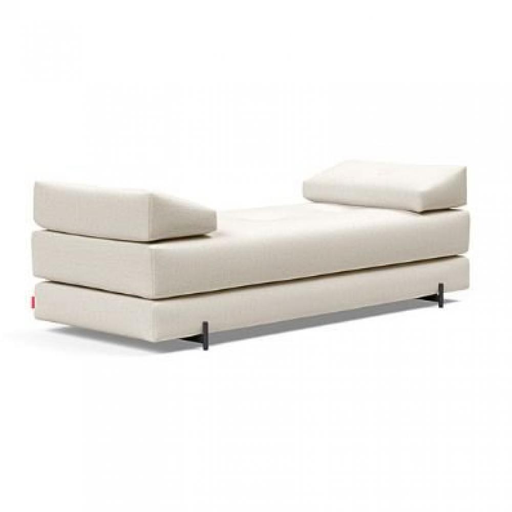 Méridienne design SIGMUND INDU Bouclé, Off White  convertible lit 160*200 cm pieds Acier noir