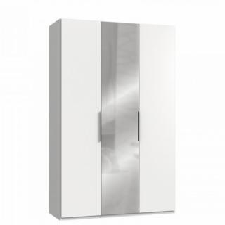 Armoire de rangement LISBETH 2 portes blanc 1 miroir 150 x 236 cm hauteur