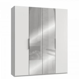 Armoire de rangement LISBETH 2 portes blanc 2 miroirs 200 x 236 cm hauteur