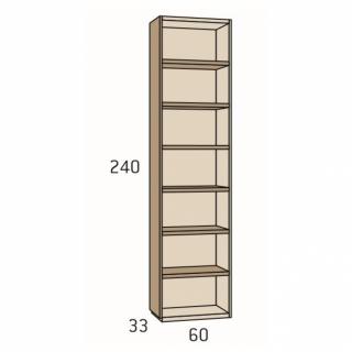 Armoire 271,4 x 240 cm couleur Polar 6 portes lisses bibliothèque terminale poignée barra Pizzara