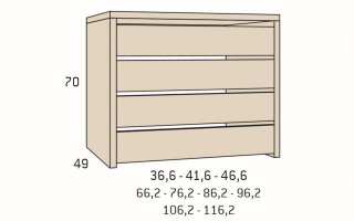 Armoire 6 portes poignée Perfil standard  298,4 x 220 cm 4 tiroirs couleur Tundra Pizzara Laquée 