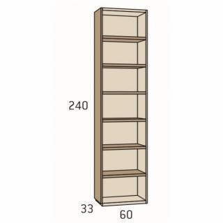 Armoire d'angle bibliothèque couleur Habana Gris Laquée hauteur 240 cm