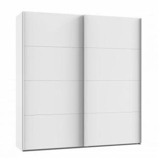 Armoire portes coulissantes RONNA blanc poignées aluminium mat largeur 180 cm