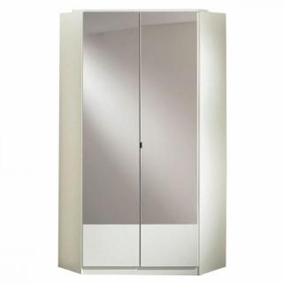 Armoire dressing d'angle DINGLE 2 portes miroirs 95*95 blanche