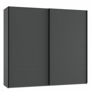 Armoire portes coulissantes RONNA graphite poignées noires largeur 180 cm